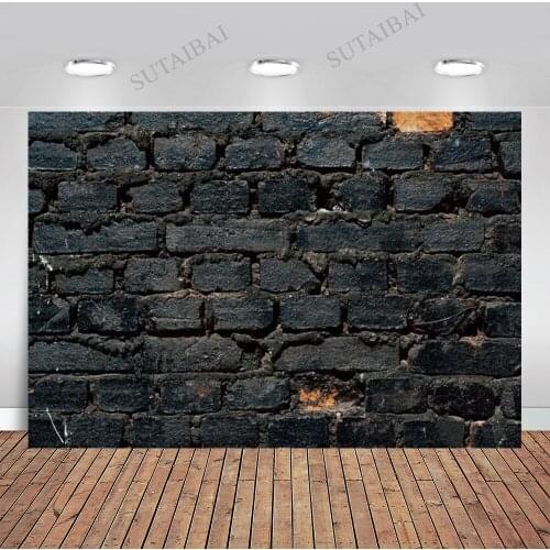 Dark Black Stone Stacked Wall Party Home Decor Pattern Photographic Backgrounds Photography Backdrops for Photo Studio