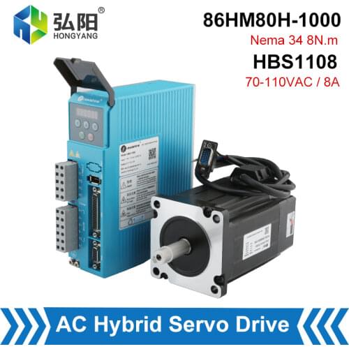 Leadshine HBS1108S AC Hybird Servo Drive Closed Loop Stepper Driver 70~130VAC 8A Supporting 86mm NEMA34 Motor Drive 8.0Nm