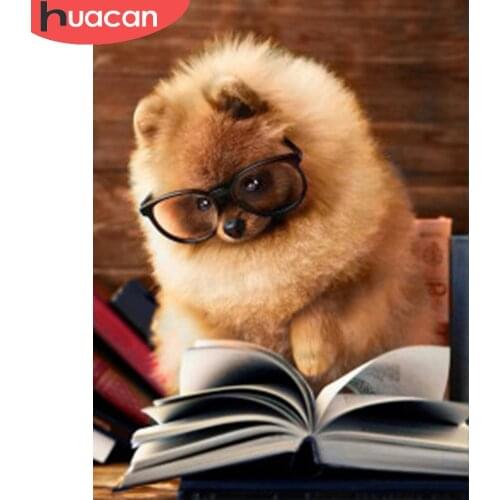 HUACAN 5D DIY Diamond Painting Dog Diamond Embroidery Animal Cross Stitch Kit Rhinestones Pictures Handicrafts Gift