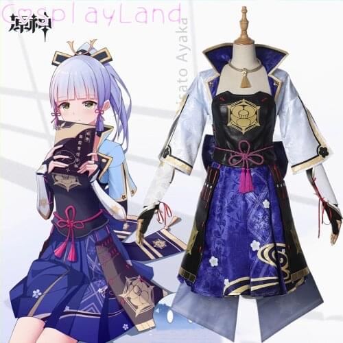 Game Genshin Impact Cosplay Kamisato Ayaka Costume Carnival Halloween Costumes Women Dress Uniform Outfit Lolita Princess Dress