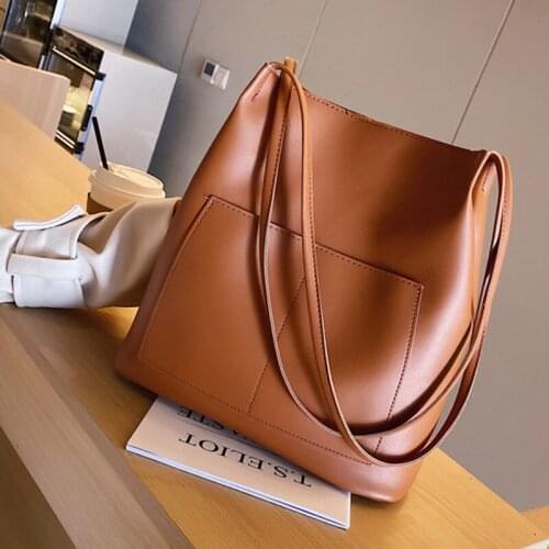 Hot Sale Fashion Winter Retro Bucket Handbag Women Soft Shopping Bag Casual Ladies Tote Shoulder Bag Female 2020