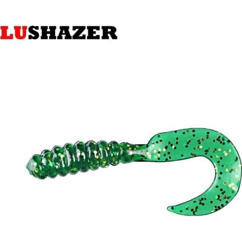 LUSHAZER 20pcs/lot 6cm 2g Shihun brand soft fishing lure Soft Bait Plastic Worm Grub Carp Fishing Lures soft lures free shipping