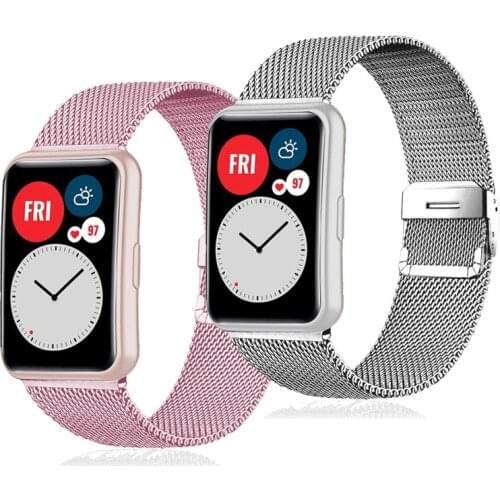 Metal mesh belt Milanese Strap For Huawei HONOR Watch ES /Huawei watch fit Smartwatch Wrist Band Bracelet Replace Watchband