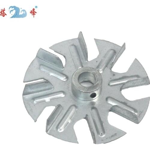 Mini impeller 3.5” diameter iron steel heat resistance blower impeller wheel 8mm or 12mm axle hole
