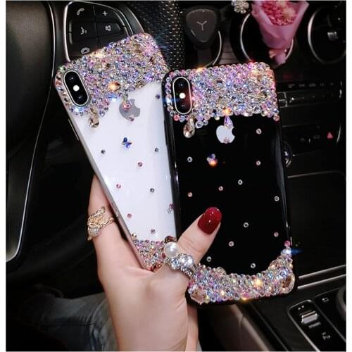Fashion Bling Diamond Soft Plating TPU Case Cover For iPhone 11 Pro XS Max XR X 8 7 6 6S Plus SE Transparent Crystal Phone Case