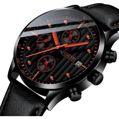 2021 online celebrity quartz watch mens fashion contrast color trend mens watch three eyes and six needles waterproof luminous