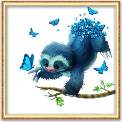 Animal Sloth DIY Embroidery 11CT Cross Stitch Kits Needlework Craft Set Cotton Thread Printed Canvas Home Decoration Hot Sell