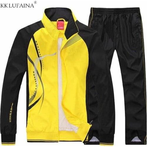 New Mens Set Spring Autumn Men Sportswear 2 Piece Sets Sporting Suit Jacket+pant Sweatsuit Men Clothing Tracksuits Size L~5xl