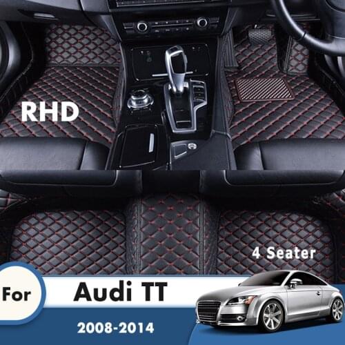 RHD Custom Car Floor Mats For Audi TT 2014 2013 2012 2011 2010 2009 2008 4 Seater Auto Interiors Accessories Styling Protect Rug