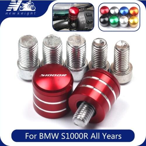 With Logo 2 Pcs For BMW S1000R All Years Motorcycle CNC Aluminum Rearview Handlebar Mirror Bolt Screws Mount Adapter Accessories