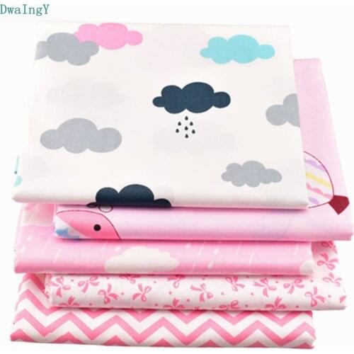DwaIngY 5pcs/lot Cartoon series Twill Cotton Fabric For Patchwork Cloth DIY/Sewing/Quilting/Quarters Material Doll 20*25cm