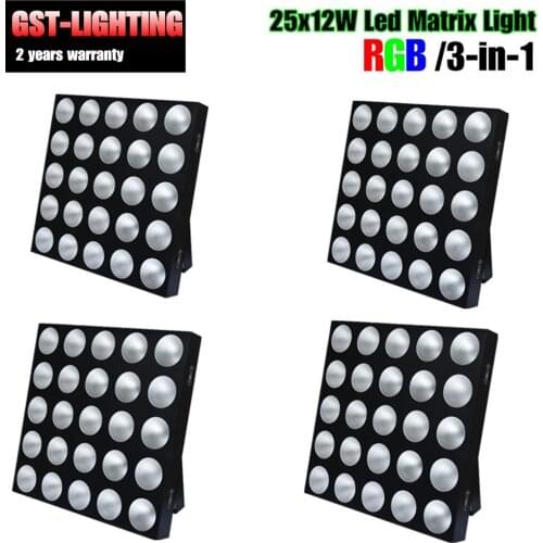 4pcs/lot RGB 3IN1 LED Matrix 25X9W Blinder Light 84/75/30/6 DMX Channel 5X5 Stage