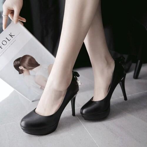Big Size Ladies high heels women shoes woman pumps Pure color Shallow mouth High-heeled single shoes
