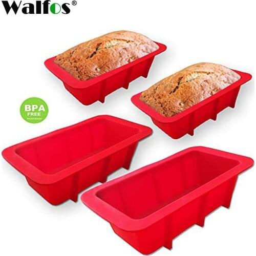 WALFOS High Quality Multi-Functional Silicone Bread Mini Loaf Cake Mold Non Stick Bakeware Baking Pan Oven Rectangle Mould
