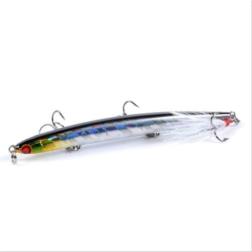 1PCS Sinking Pencil Minnow Fishing Lures 115mm/ Artificial Bionic Wobblers For Pike Hard Bait Three Hook Fishing Tackle 8 color