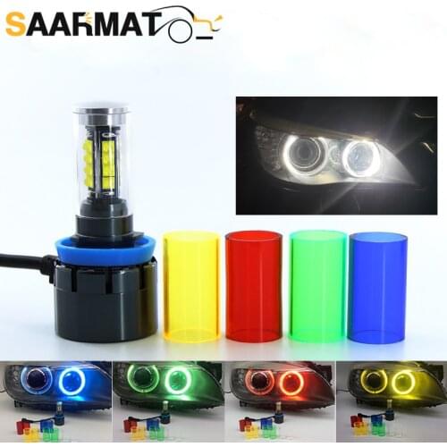 2Pcs H8 LED Error Free 160W Mutil color Angel Eye Marker Light Bulbs For BMW E90 E92 E82 E60 E70 X5 E71 X6 Car Fog Lights