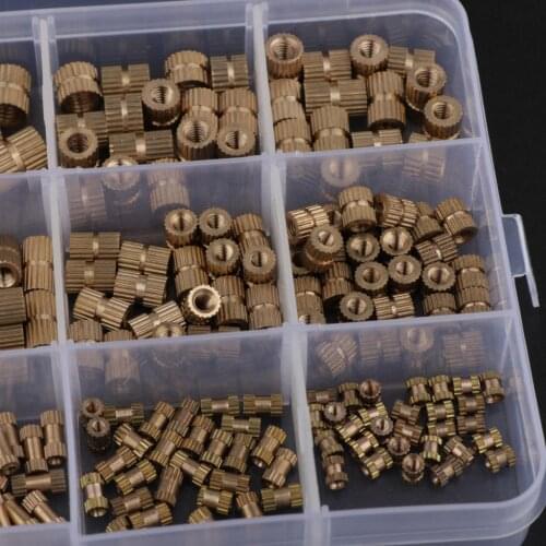330 Bulk M2 M3 M5 Carbon Steel Brass Insert Lock Nut Heavy Duty Nuts Kit