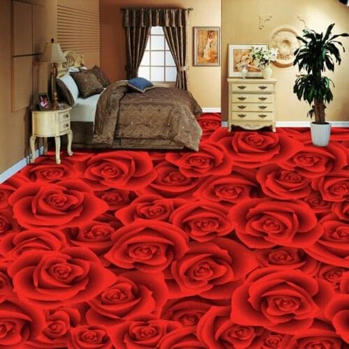 Beibehang custom 3D flooring affixed to the high-definition rose living room bedroom waterproof skid thickened tiles painting