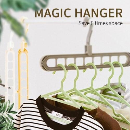 4/1pcs Multi-function Clothes hanger home organizer 9-hole magic Hanger folding hanger drying Racks Scarf clothes Storage hot