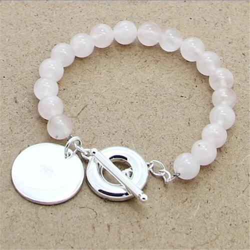 925 Silver Charm Bracelet Fashion Jewelry Natural Freshwater Pearl Round Bracelet For Women Wedding Bracelet
