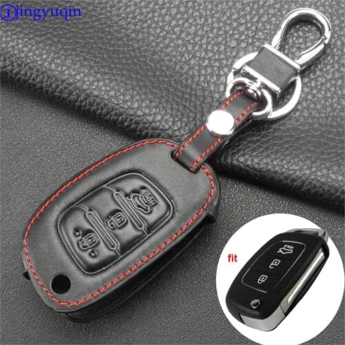 Jingyuqin Key Case car Wallet Key cover Shell keychain Auto key PU accessories products styling For Hyundai Creta ix25