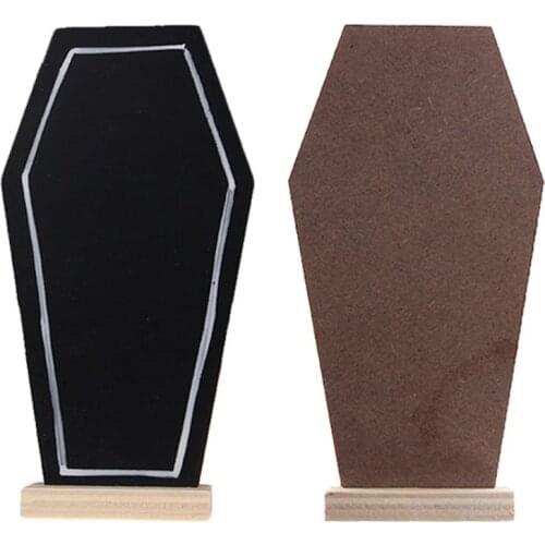 Wooden Tombstone Blackboard Chalkboard Message Memo Chalk Board Halloween Decoration Table Supplies