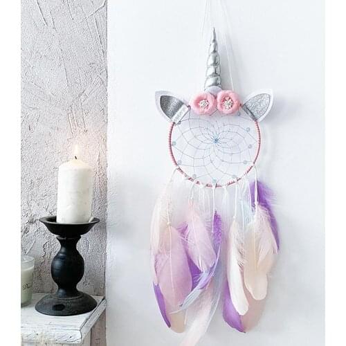 Kids Unicorn Dream Catcher Decoration Bedroom Room Decor for Girls Baby Children Wall Hanging Hook Room Decoration Dreamcatcher
