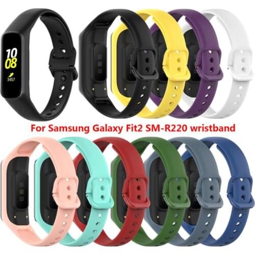 For Samsung Galaxy fit 2 SM-R220 Wristband Smart Bracelet Silicone Strap Band Sport Watchband Replacement Rubber Wristband