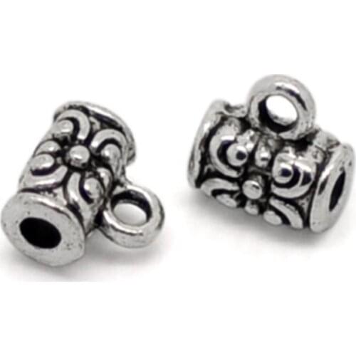 DoreenBeads 80PCs Wire Tube Spacers Beads Bail For Jelewry 4x7mm Findings