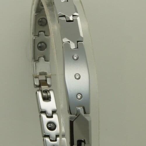 Lady elegant 7mm width 6 kind of length can be select clear cz inlayed lady classic hi-tech scratch proof tungsten bracelet