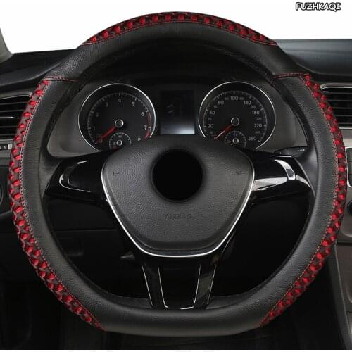 FUZHKAQI Leather Car Steering Wheel Cover For Subaru Forester Impreza Outback Legacy XV WRX STI BRZ Impreza Ascent