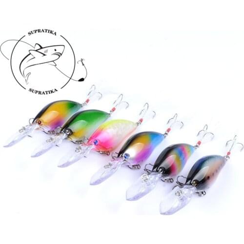 6Pcs/lot 11cm 18g Artificial Laser 3D Eyes Bionic Fishing Bait Lures Rock Crankbait Wobblers For Sea Fishing Jigging Tackle