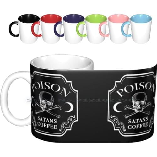Poison Satans Coffee Ceramic Mugs Coffee Cups Milk Tea Mug Cup Satan Witchy Goth Gothic Coffee Occult Creative Trending Vintage