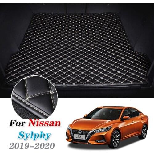 Leather Car Trunk Mat for Nissan Sentra B18 Sylphy 2019 2020 2021 Carpet Tail Cargo Liner mat Boot Pad