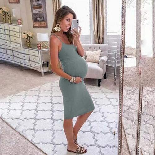 2020 Summer Women Mama Ruched Maternity Bodycon Dress Causual Sleeveless Loose Wrap Midi Dresses New Streetwear Fashion