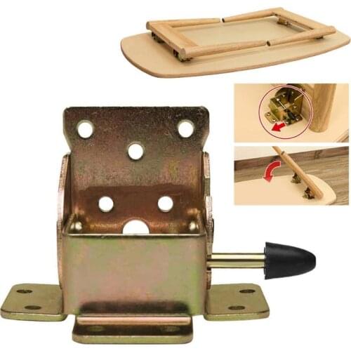 Metal Locking Folding Table Chair Leg Brackets Spring Cabinet Hinges Cupboard Door Furniture Hardware With Screws No-Drilling