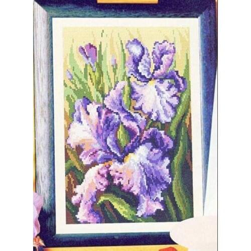 Gold Collection Counted Cross Stitch Kit Iris Purple Flower Plant