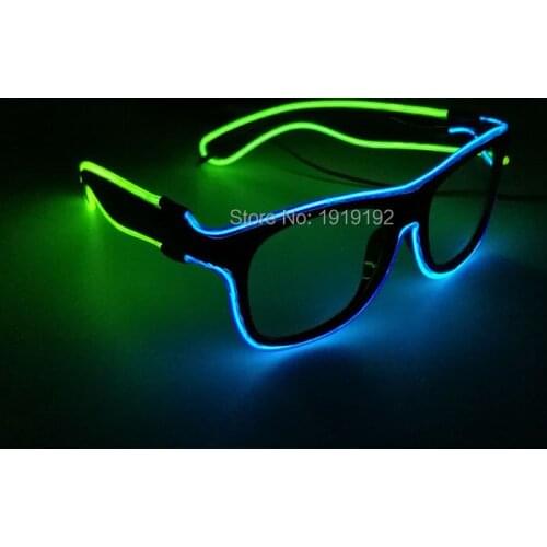 Newest Powered By DC-3V EL Wire 5 style Flashing Double color Glasses Cold Light Tube Rope Flexible Discos Party Decoration