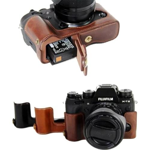 New Pu Leather Camera Case Half Bag For FujiFilm XT2 XT3 XS10 FUJI X-T2 X-T3 X-S10 Camera Half Bag Professional bottom cover