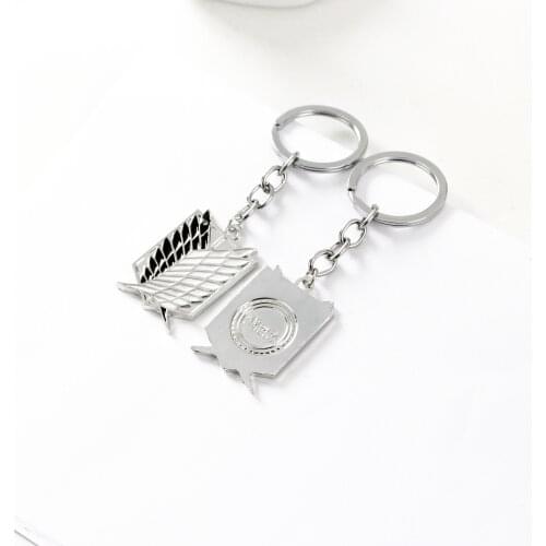 Attack on Titan Keychain Cosplay Keychain Shingeki No Kyojin Wings of Liberty Blue Black Silver Pendant Metal Keyring llavero