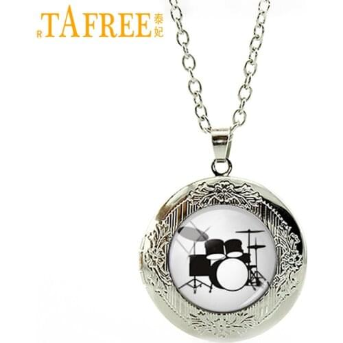 TAFREE Charming locket necklace Drum DJ Turner DJ Mixer Musician Drum Set Musician Gifts Birthday Gift for Father T595