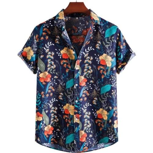 Colorful Print Shirts Men Short Sleeve Floral Casual Mens Aloha Shirt Beach Holiday Hawaiian Camisas Summer Harajuku Streetwear