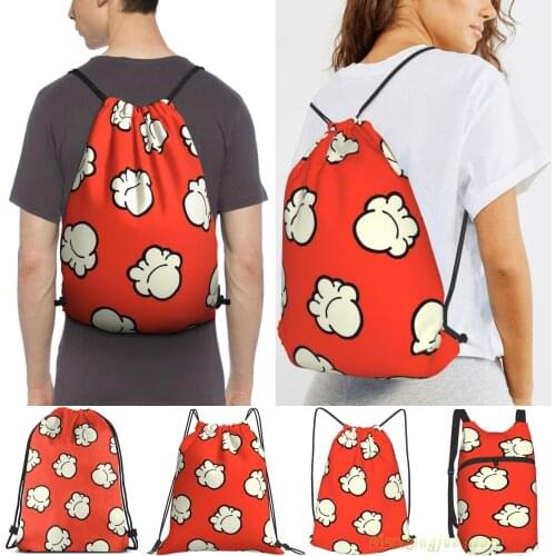 Men Sackpack Strap Bags Popcorn Pattern Women Purpose Drawstring Backpacks Outdoor Travel Backpacks For Gym Training Fitness Bag