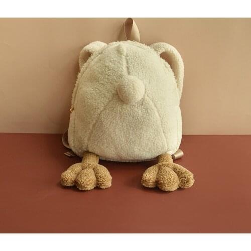 Korea Style Cartoon Student Plush Funny Toy Adults Duck Ass Fluffy Small Bag Girl Cute Animal Travel Bags Gifts Backpack
