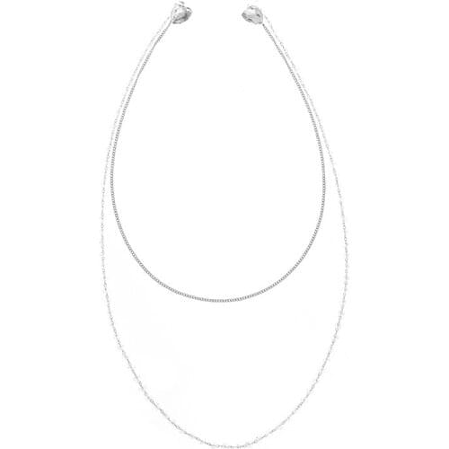 Roza Silver Needle Personalized Wearing Long Chain Earrings Trend Fashion European and American Style Earrings