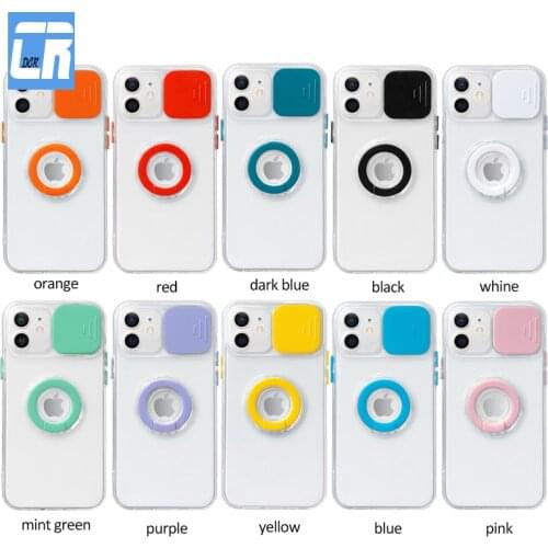 Slide Camera Lens Protect Phone Case For iPhone 11 12 Pro Max X XS Max XR Clear Soft Cover On iPhone 12 Mini 7 8 Plus Holder