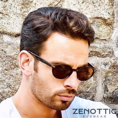 ZENOTTIC Brand Design Polaroid Sunglasses Men Women Retro Polarized Oval Frame Sun Glasses Driving UV400 Goggles Shades Eyewear