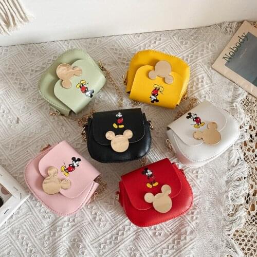 Disney mickey mouse pu messenger shoulder bag new bag female mini children coin purse fashion Mickey pattern chain bag
