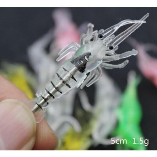 10pcs 5cm 2g With hook shrimp Fishing Lures Craws Shrimp Soft Lure Fishing Bait Wobblers Bass Lures Soft Silicone