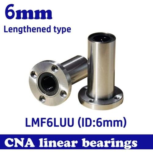 2pcs/lot LMF6LUU long type 8mm flange linear bearing CNC Linear Bush Free shipping